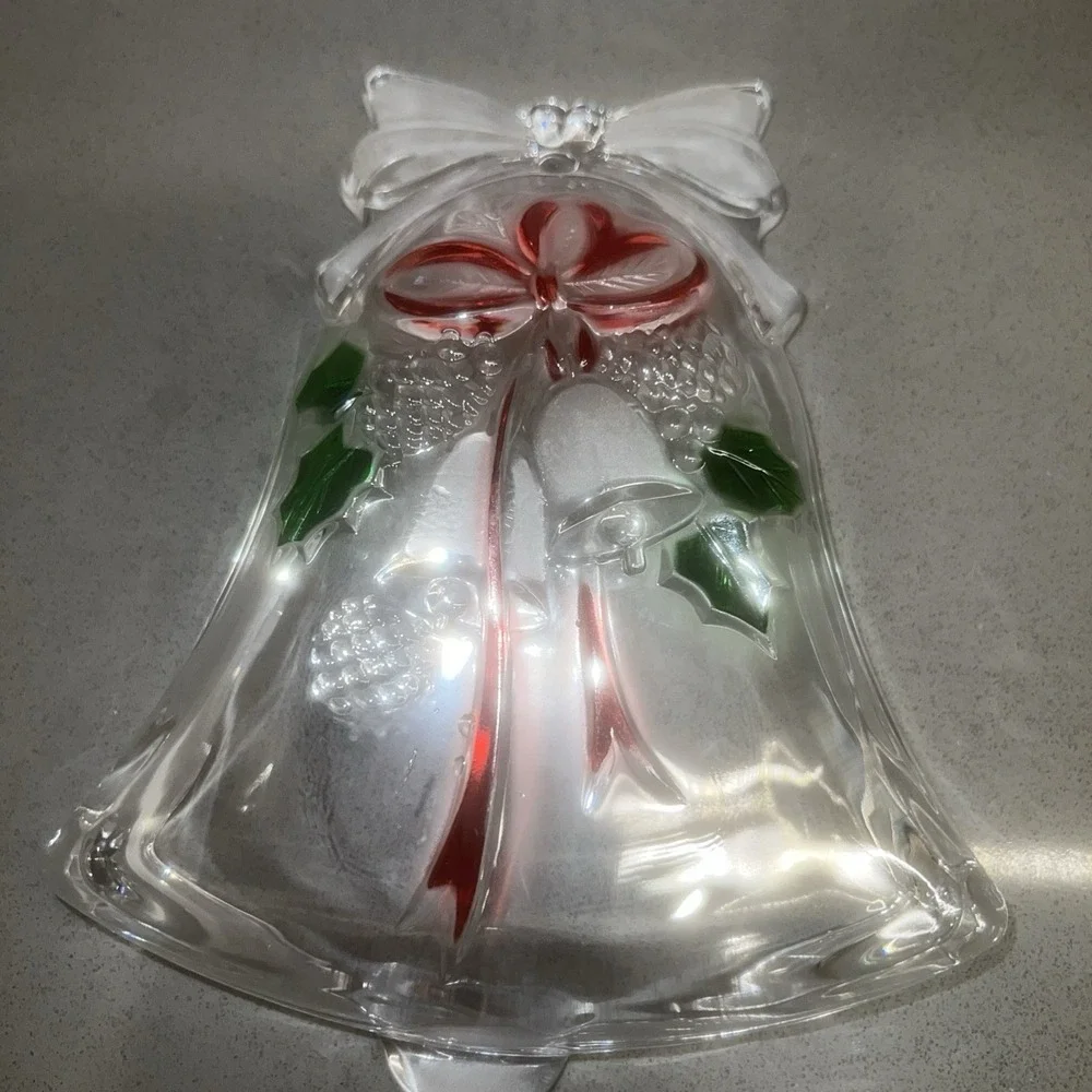 Celebrations by Mikasa Holiday Bells Clear Glass Bell Candy Dish